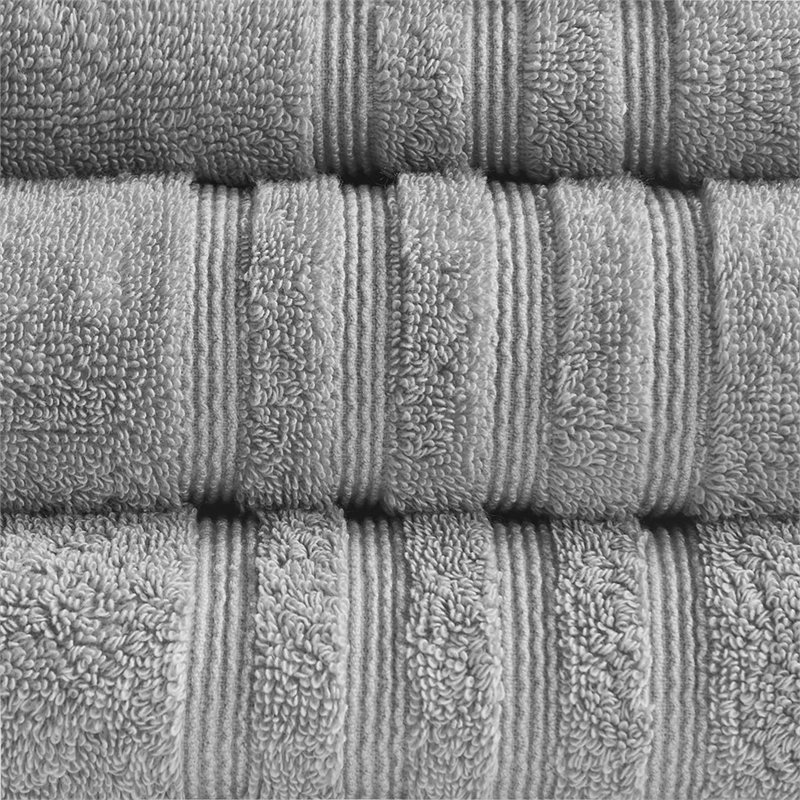 Pemberly Row 6-Piece Cotton Sustainable Blend Towel Set in Gray