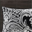Pemberly Row Contemporary 7-Piece Cotton Printed Comforter Set in Black
