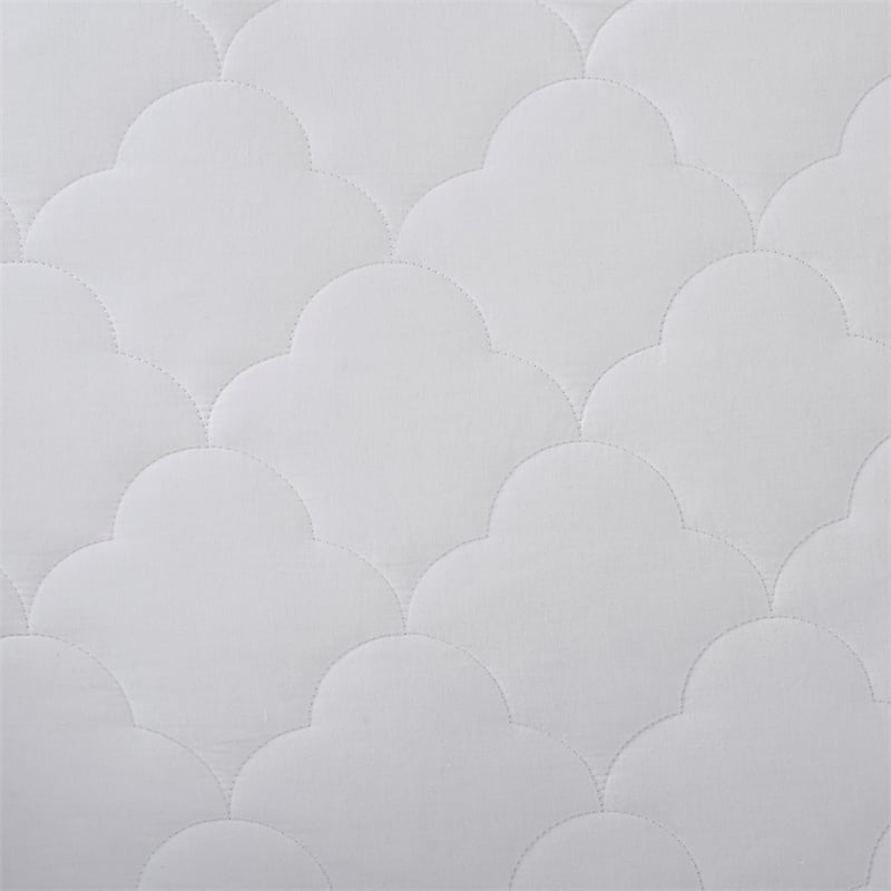 Pemberly Row Natural Cotton Percale Quilted Mattress Pad in White