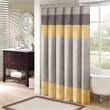 Pemberly Row Contemporary Faux Silk Shower Curtain in Yellow 72x72