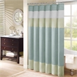Pemberly Row Contemporary Faux Silk Shower Curtain in Green 72x72