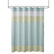 Pemberly Row Contemporary Faux Silk Shower Curtain in Green 72x72