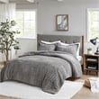 Pemberly Row Fur Down Comforter Mini Set in Gray King/Cal King