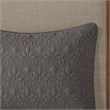 Pemberly Row 3-Piece Fabric Fitted Bedspread Set in Charcoal