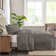 Pemberly Row 3-Piece Fabric Fitted Bedspread Set in Charcoal