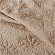 Pemberly Row Contemporary 3-Piece Fabric Fitted Bedspread Set in Khaki