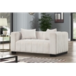 Pemberly Row 2-Piece Living Room Furniture Velvet Sofa+Loveseat Set-Half white