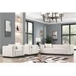 Pemberly Row 3-PC Living Room Furniture Velvet Sofa+2-Armchairs Set-Half white