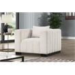 Pemberly Row 2-PC Living Room Furniture Velvet Fabric Sofa+Chair Set-Half white
