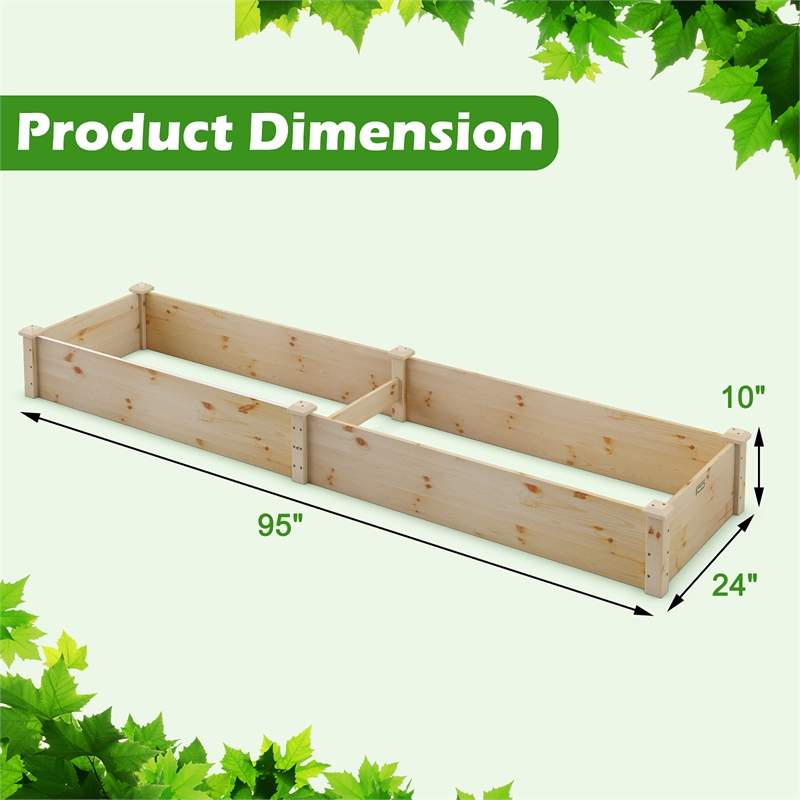 Pemberly Row Wooden Vegetable Raised Garden Bed Patio Grow Flowers Planter