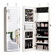 Pemberly Row Density Board & Wall/Door Mount LED Light Jewelry Cabinet in White