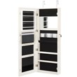 Pemberly Row Density Board & Wall/Door Mount LED Light Jewelry Cabinet in White