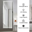 Pemberly Row Density Board & Wall/Door Mount LED Light Jewelry Cabinet in White