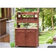 Pemberly Row Wood Potting Bench With Storage in Medium Brown