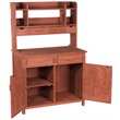 Pemberly Row Wood Potting Bench With Storage in Medium Brown