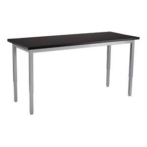 Pemberly Row 24x48&quot Metal Science Lab Table with Phenolic Top in Black