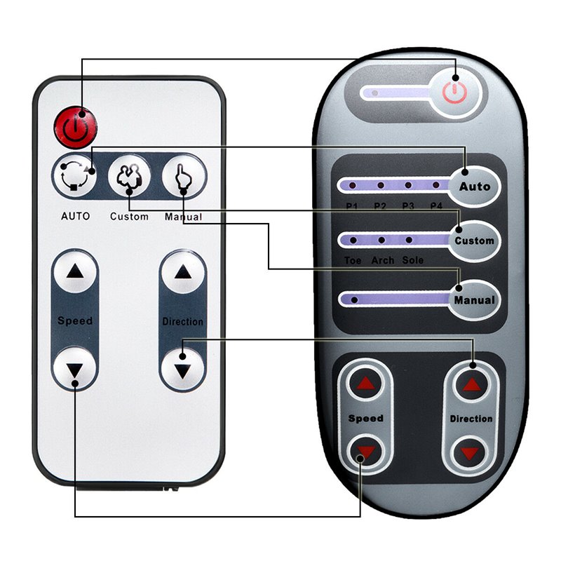 Pemberly Row ABS & Fabric Shiatsu Foot Massager w/ Remote Control in Black