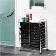 Pemberly Row Scrapbook Paper Rolling Storage Cart with 15 Drawers in Black