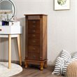 Pemberly Row MDF and Glass Jewelry Cabinet with 2 Swing-out Doors in Brown