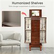 Pemberly Row MDF and Glass Jewelry Cabinet with 2 Swing-out Doors in Brown