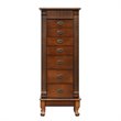 Pemberly Row MDF and Glass Jewelry Cabinet with 2 Swing-out Doors in Brown