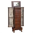 Pemberly Row MDF and Glass Jewelry Cabinet with 2 Swing-out Doors in Brown