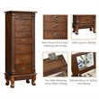 Pemberly Row MDF and Glass Jewelry Cabinet with 2 Swing-out Doors in Brown