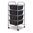 Pemberly Row 4-drawer Contemporary PP and Steel Rolling Storage Cart in Black