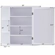 Pemberly Row Contemporary MDF Multipurpose Wall Cabinet with Mirror in White