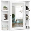 Pemberly Row Contemporary MDF Multipurpose Wall Cabinet with Mirror in White