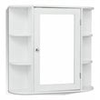 Pemberly Row Contemporary MDF Multipurpose Wall Cabinet with Mirror in White