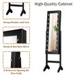 Pemberly Row MDF Board Mirrored Jewelry Cabinet w/ 18 LED Lights in Black Finish