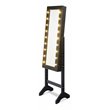 Pemberly Row MDF Board Mirrored Jewelry Cabinet w/ 18 LED Lights in Black Finish