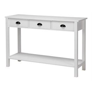 Pemberly Row 47&quot Contemporary MDF Console Table with An Extra Shelf in White
