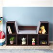 Pemberly Row Particle Board Multi-Purpose Kid Bookcase with 6 Cubby in Brown