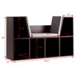 Pemberly Row Particle Board Multi-Purpose Kid Bookcase with 6 Cubby in Brown