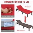 Pemberly Row Rattan & Steel Outdoor Lounge Chair with Removable Cushion in Red