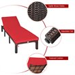 Pemberly Row Rattan & Steel Outdoor Lounge Chair with Removable Cushion in Red