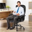 Pemberly Row Faux Leather Big & Tall 500lb Massage Office Chair in Black