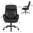 Pemberly Row Faux Leather Big & Tall 500lb Massage Office Chair in Black