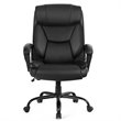 Pemberly Row Faux Leather Big & Tall 500lb Massage Office Chair in Black