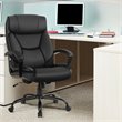 Pemberly Row Faux Leather Big & Tall 500lb Massage Office Chair in Black