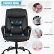 Pemberly Row Faux Leather Big & Tall 500lb Massage Office Chair in Black