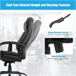 Pemberly Row Faux Leather Big & Tall 500lb Massage Office Chair in Black