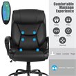 Pemberly Row Faux Leather Big & Tall 500lb Massage Office Chair in Black