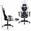 Pemberly Row PVC and Sponge Massage Gaming Chair with Footrest in White