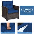 Pemberly Row 3-piece Contemporary Rattan Patio Furniture Set in Navy