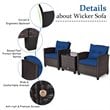 Pemberly Row 3-piece Contemporary Rattan Patio Furniture Set in Navy