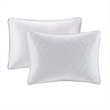 Pemberly Row Modern / Contemporary Reversible Bedspread Set in White