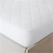 Pemberly Row Natural Cotton Percale Quilted Mattress Pad in White